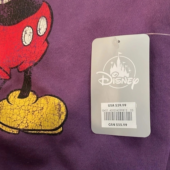 Disney women’s sweatshirt Large top Mickey Mouse long sleeve WDW Parks purple - Picture 5 of 6